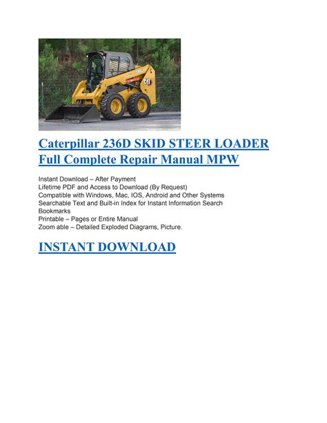 cat 236d skid steer manual|cat 236d manual.